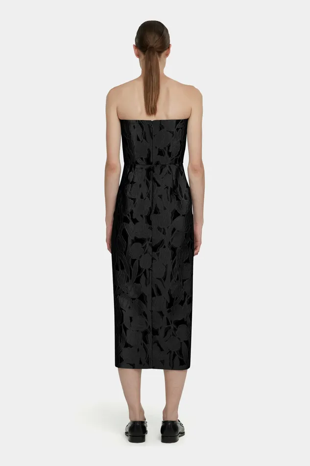 Women Emilia Wickstead Imara Dress in Black Embellished Wool Dresses Women Emilia Wickstead Imara Dress in Black Embellished Wool Dresses