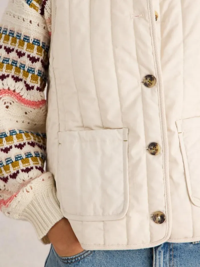 Women Emma Quilted Gilet Natural White White Stuff Coats and Jackets Women Emma Quilted Gilet Natural White White Stuff Coats and Jackets