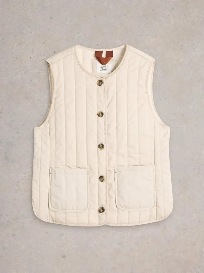 Women Emma Quilted Gilet Natural White White Stuff Coats and Jackets Women Emma Quilted Gilet Natural White White Stuff Coats and Jackets