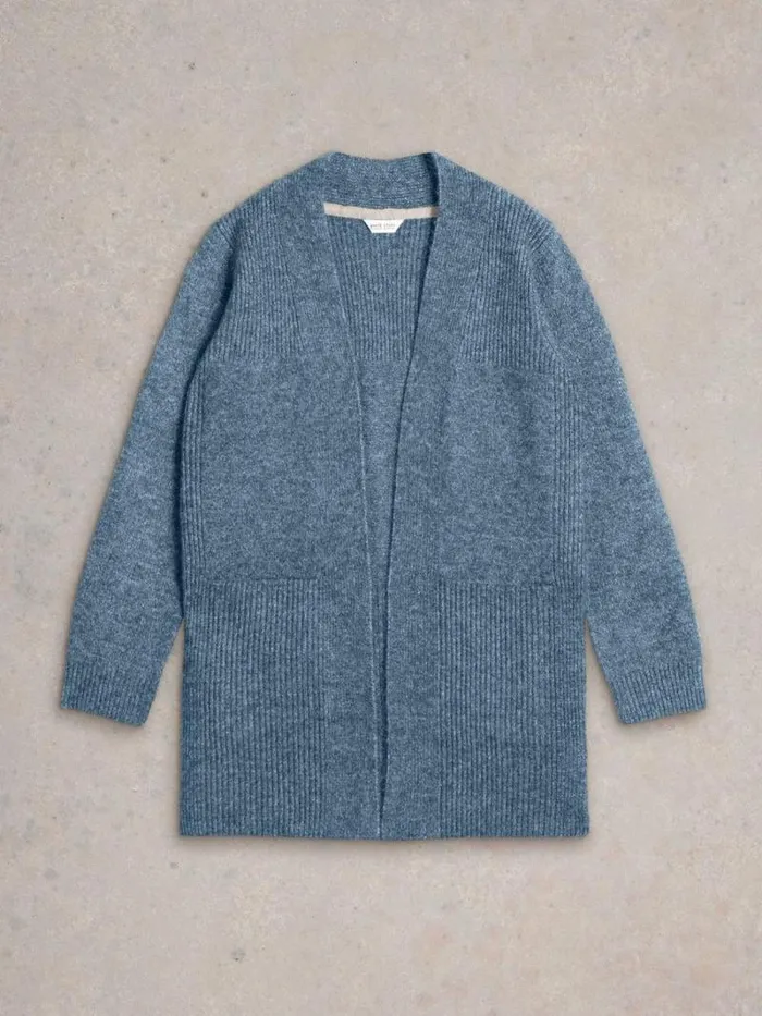 Women ERIN LONGLINE CARDI Mid Blue White Stuff Knitwear