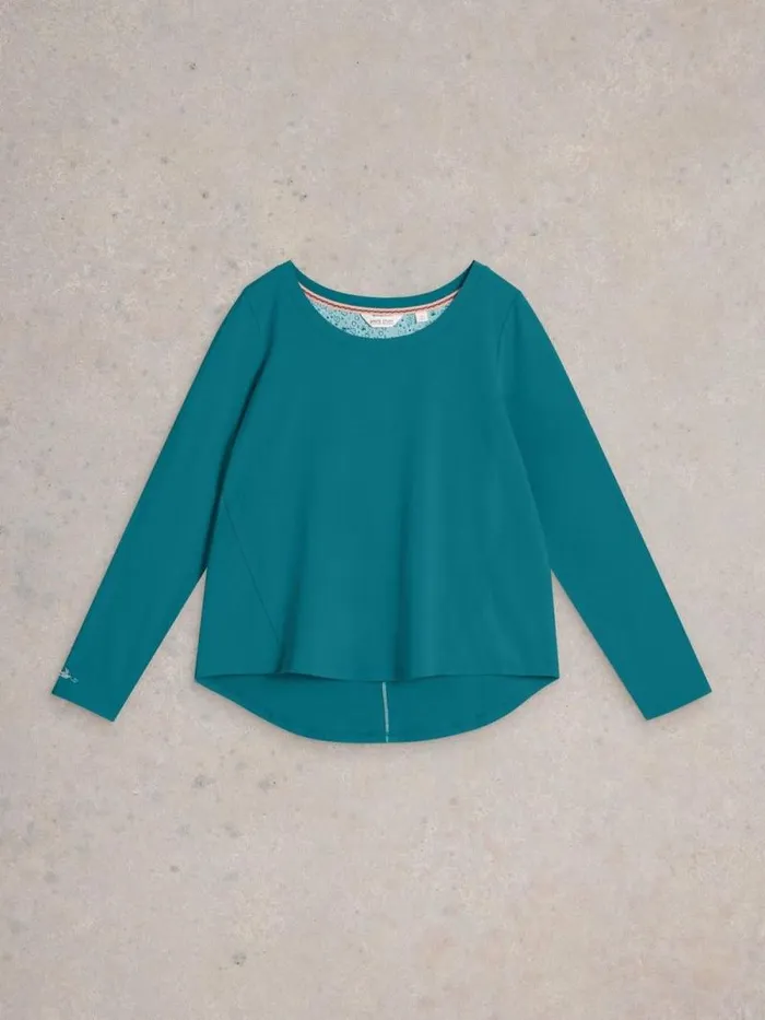 Women Eva Jersey PJ Top Mid Teal White Stuff Nightwear Women Eva Jersey PJ Top Mid Teal White Stuff Nightwear