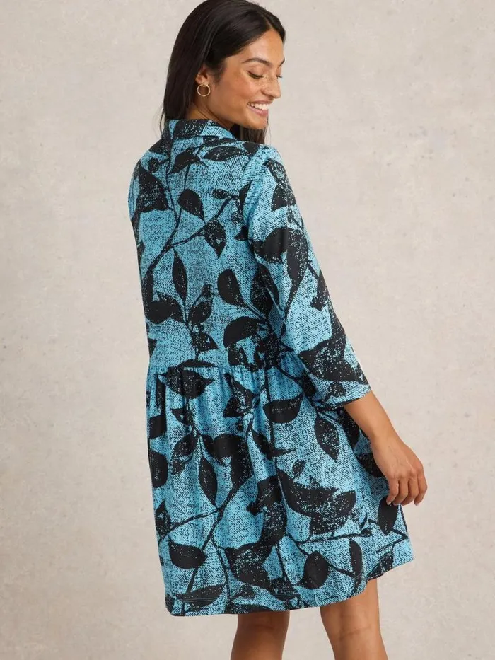 Women Everly Jersey Shirt Dress Blue Print White Stuff Dresses