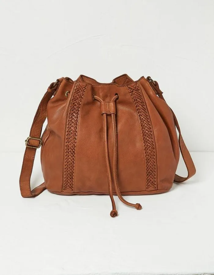 Women FatFace Bags and Wallets Awna Leather Bucket Bag Tan