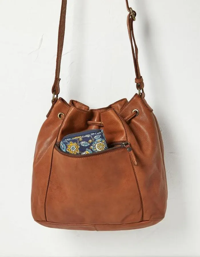 Women FatFace Bags and Wallets Awna Leather Bucket Bag Tan