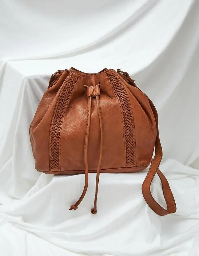 Women FatFace Bags and Wallets Awna Leather Bucket Bag Tan
