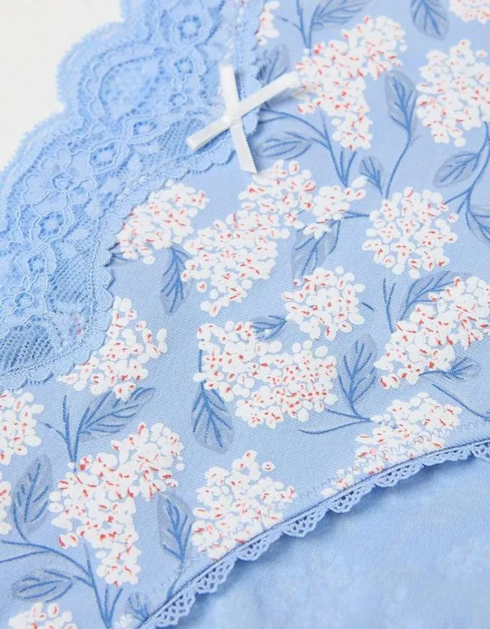 Women FatFace Buy 2 Get 1 Free Underwear Hydrangea Mini Knickers Light Blue