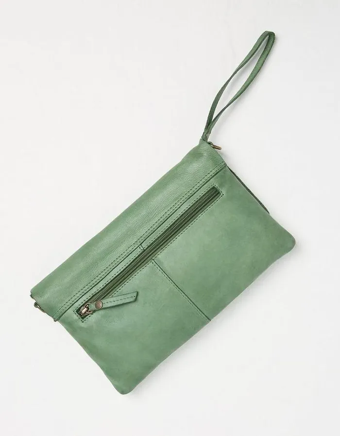 Women FatFace Copper and Black FatFace All Dressed Up Elena Wristlet Crossbody Bag Green
