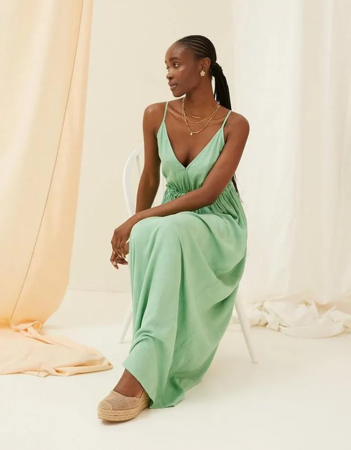 Women FatFace Copper and Black FatFace All Dressed Up Lily Maxi Dress Mint Green
