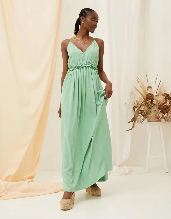 Women FatFace Copper and Black FatFace All Dressed Up Lily Maxi Dress Mint Green
