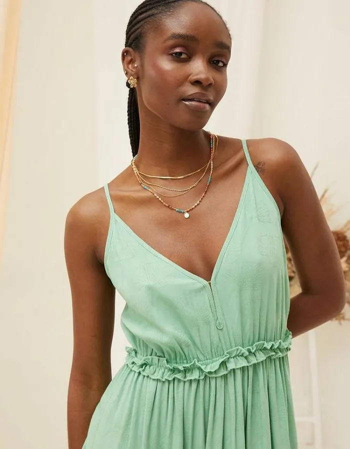 Women FatFace Copper and Black FatFace All Dressed Up Lily Maxi Dress Mint Green