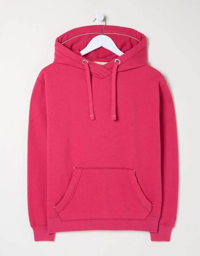 Women FatFace Festival Collection Izzy Overhead Hoodie Fuchsia Pink