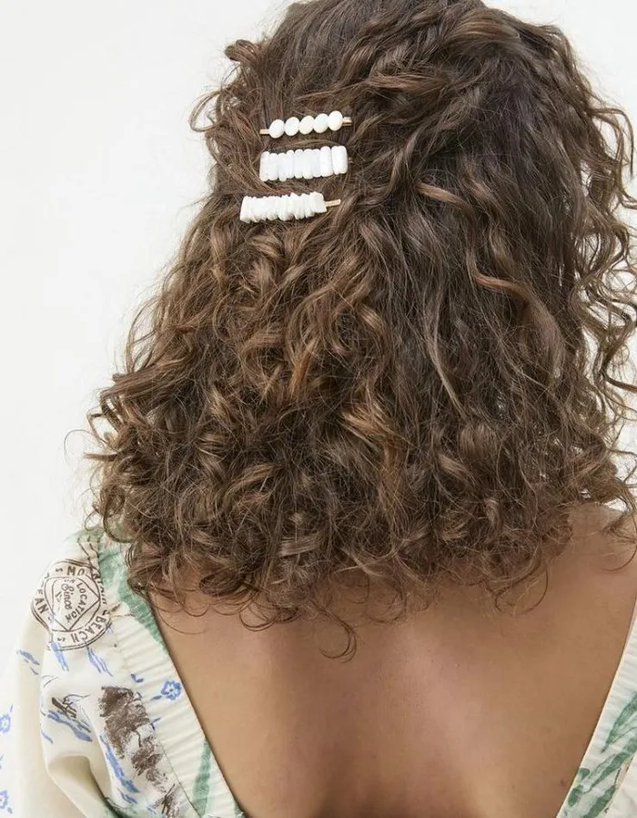 Women FatFace Hair Accessories Trio Of Shell Slides White