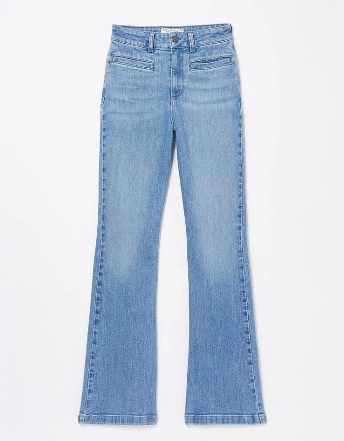 Women FatFace Jeans and Dungarees Fly Flare Comfort Stretch Jeans Light Blue