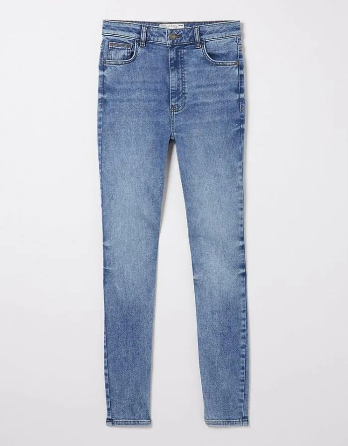 Women FatFace Jeans and Dungarees Harlow Highwaist Skinny Jeans Light Vintage Blue