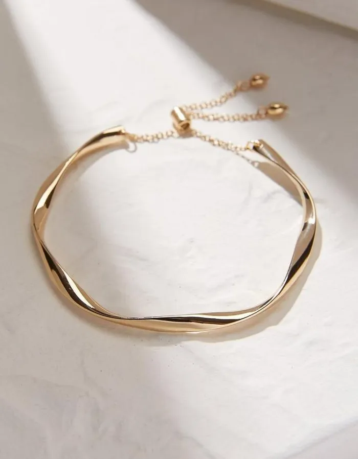Women FatFace Jewelry Adjustable Bangle Gold