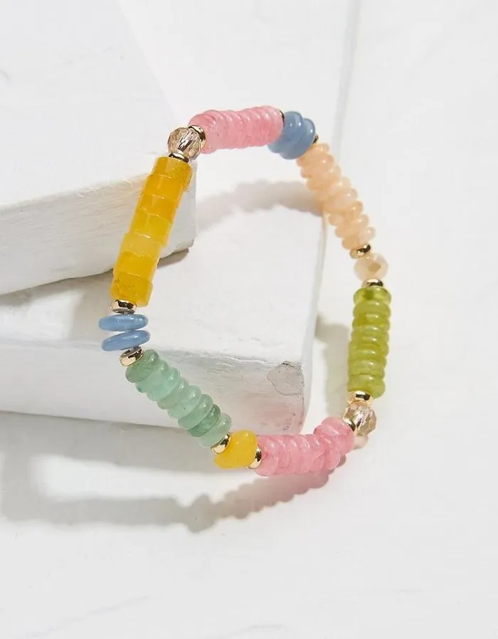 Women FatFace Jewelry Large Bead Bracelet Gold
