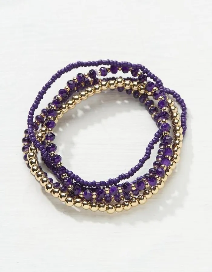 Women FatFace Jewelry Multi Stretch Bracelet Purple