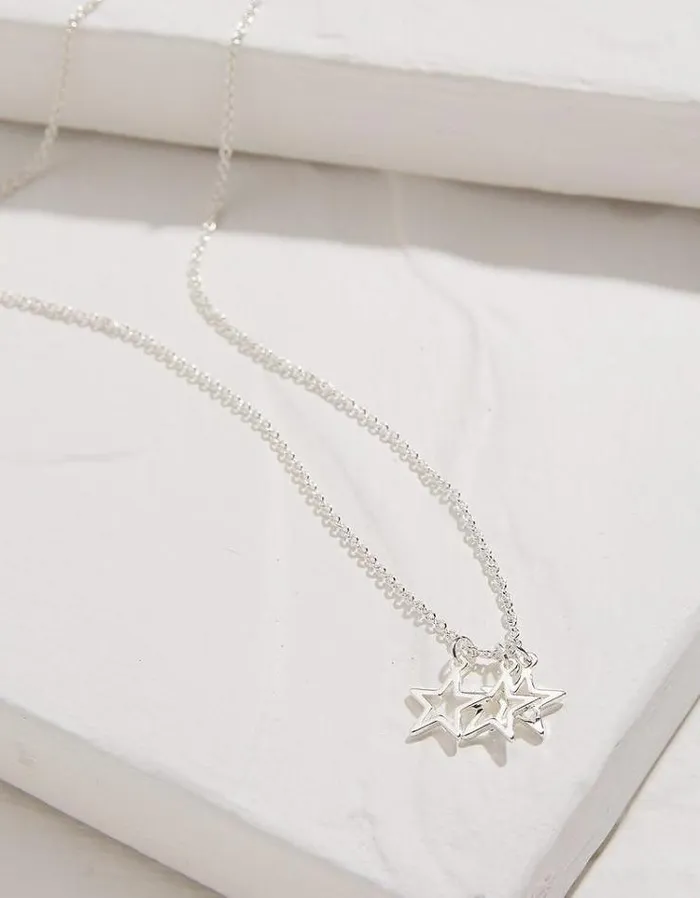 Women FatFace Jewelry Star Necklace Silver