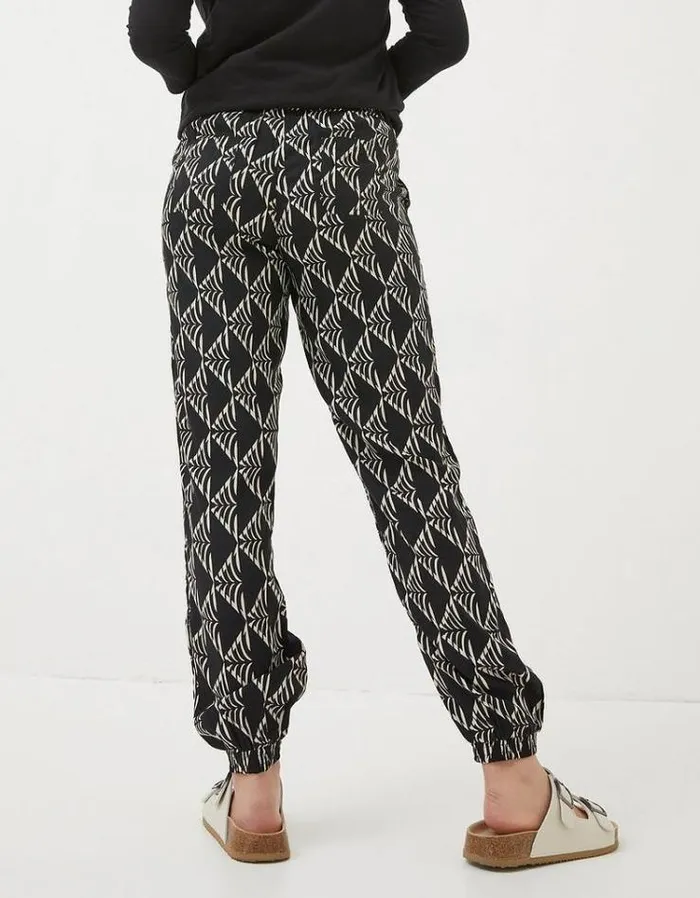 Women FatFace Pants and Leggings Lyme Mono Geo Pants Black