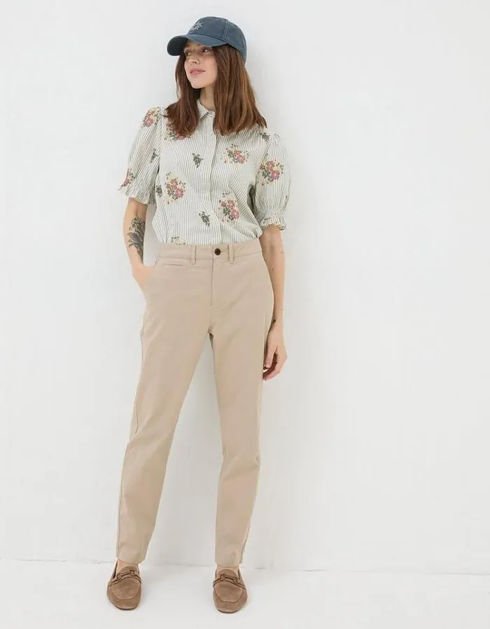 Women FatFace Pants and Leggings Rye Chinos Natural