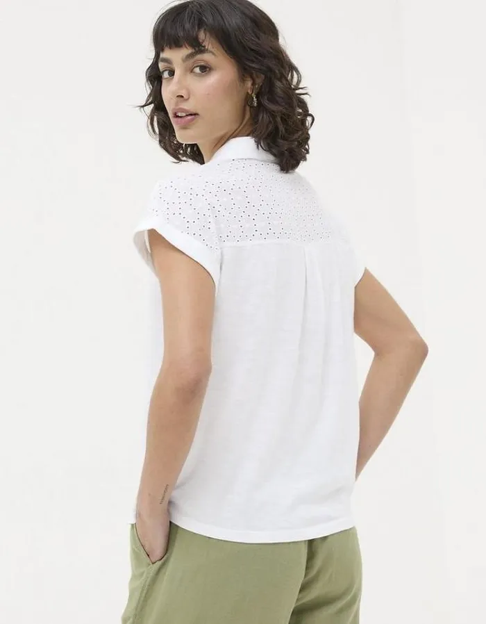 Women FatFace Shirts and Blouses Pippa Short Sleeve Top White