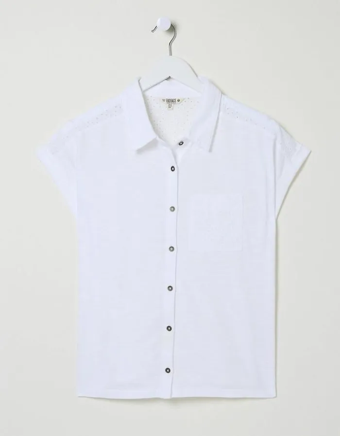 Women FatFace Shirts and Blouses Pippa Short Sleeve Top White