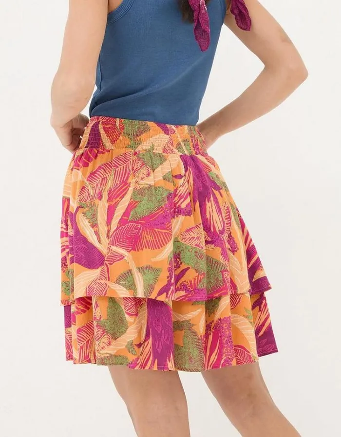Women FatFace Skirts Ali Tropical Floral Skirt Light Orange