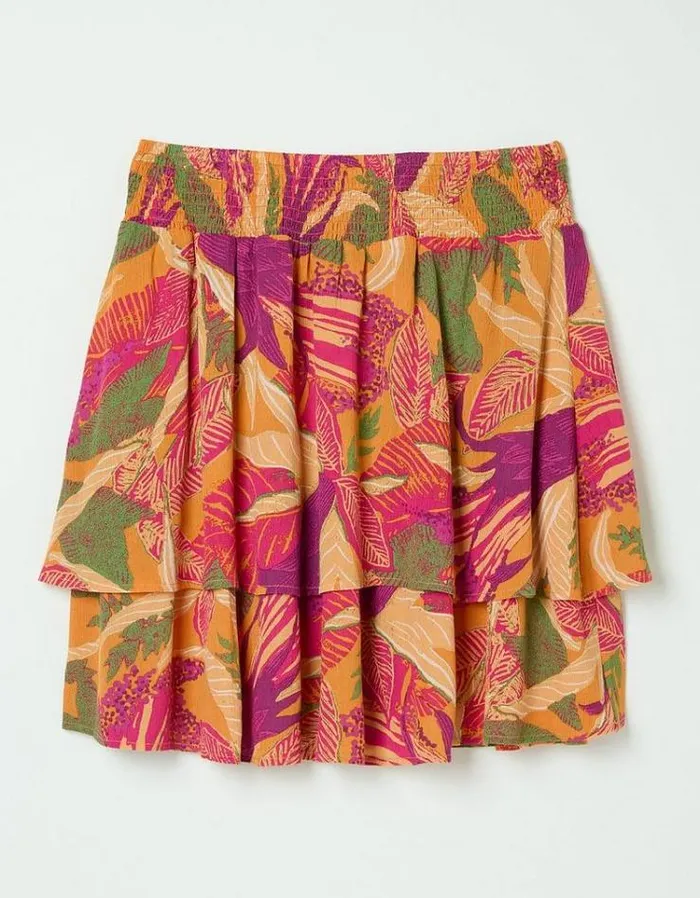 Women FatFace Skirts Ali Tropical Floral Skirt Light Orange