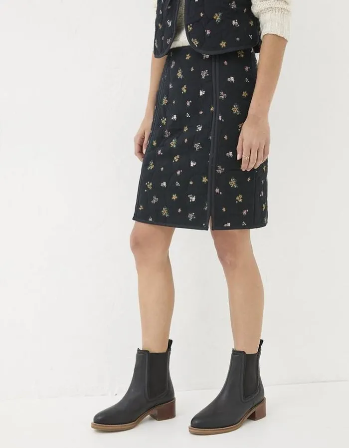 Women FatFace Skirts Shelby Ditsy Paisley Skirt Black
