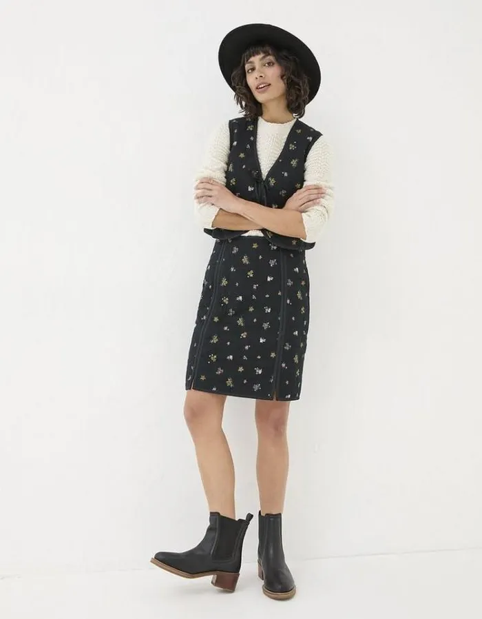 Women FatFace Skirts Shelby Ditsy Paisley Skirt Black