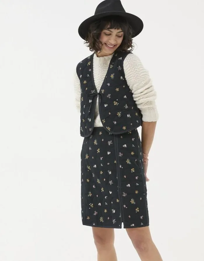 Women FatFace Skirts Shelby Ditsy Paisley Skirt Black