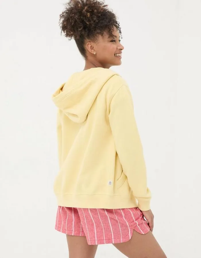 Women FatFace Sweatshirts and Hoodies Amy Zip Through Hoodie Light Yellow