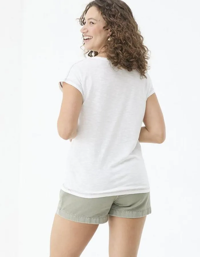 Women FatFace Tops and TShirts Landscape Pocket Graphic T Shirt Ivory