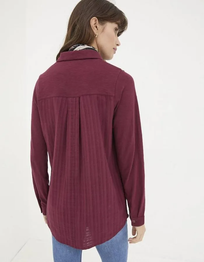 Women FatFace Tops and TShirts Sammy Shirt Tunic Dark Red