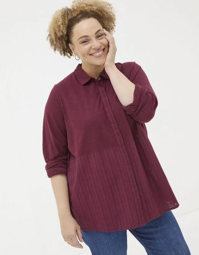 Women FatFace Tops and TShirts Sammy Shirt Tunic Dark Red