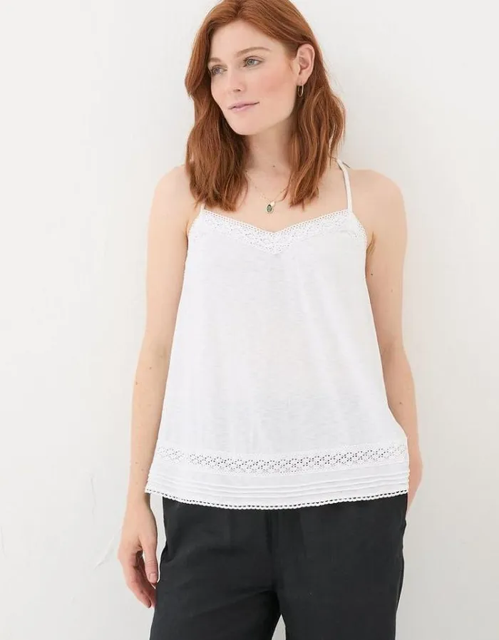Women FatFace Tops and TShirts Tina Cami White