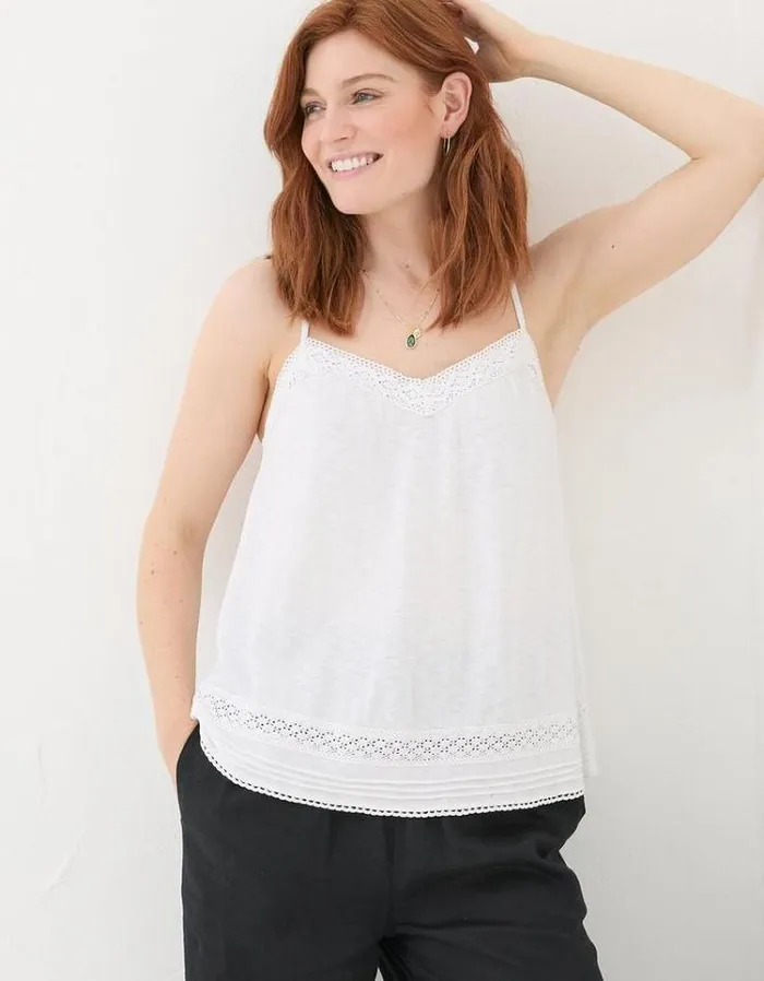 Women FatFace Tops and TShirts Tina Cami White