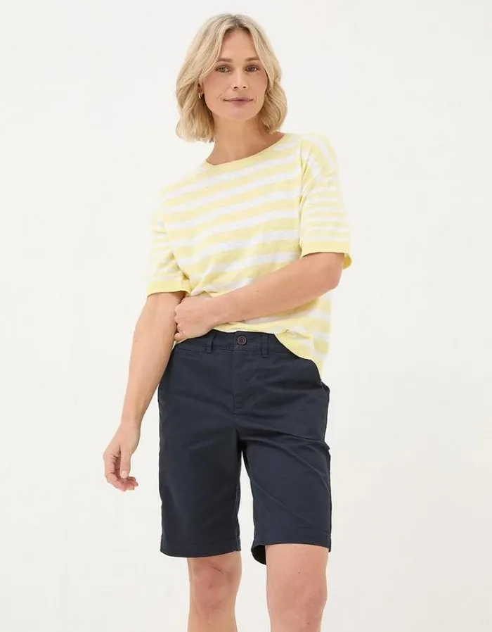 Women FatFace Vacation Shop Falmouth Chino Shorts Navy