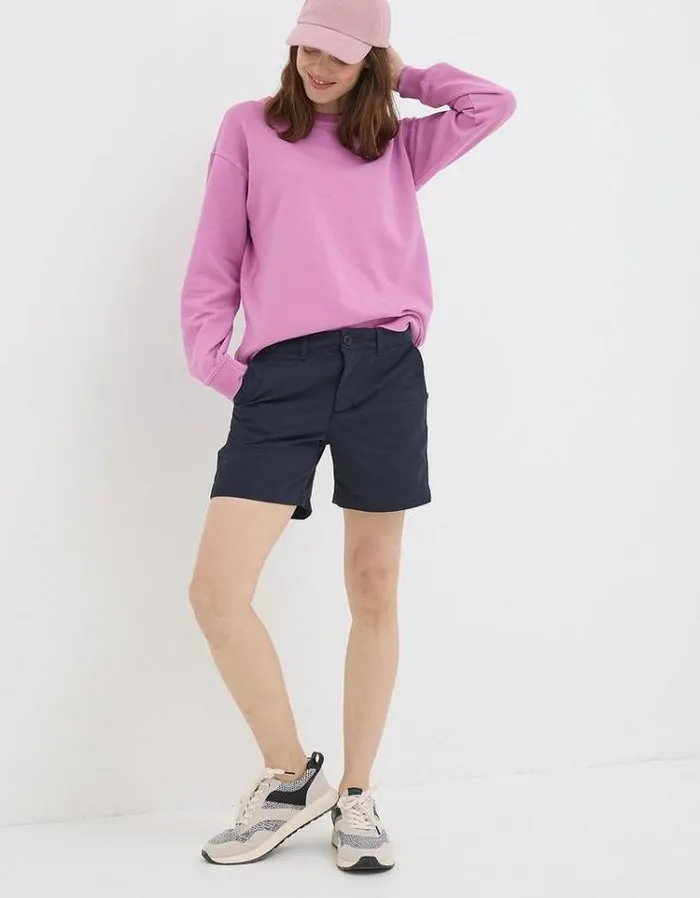 Women FatFace Vacation Shop Padstow Chino Shorts Navy