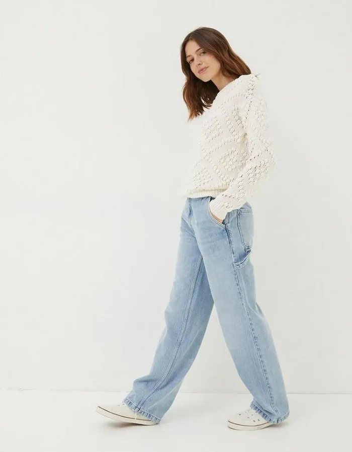 Women FatFace Women039s Sale Caris Carpenter Jeans Light Denim Blue