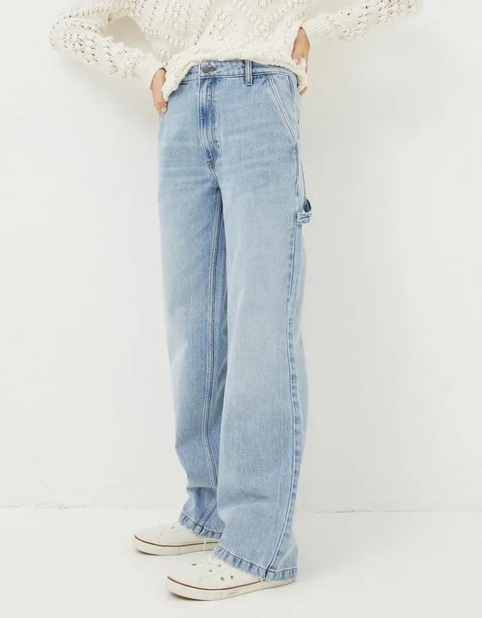 Women FatFace Women039s Sale Caris Carpenter Jeans Light Denim Blue