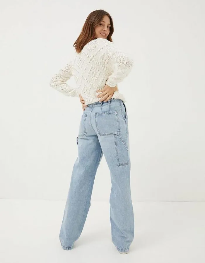 Women FatFace Women039s Sale Caris Carpenter Jeans Light Denim Blue