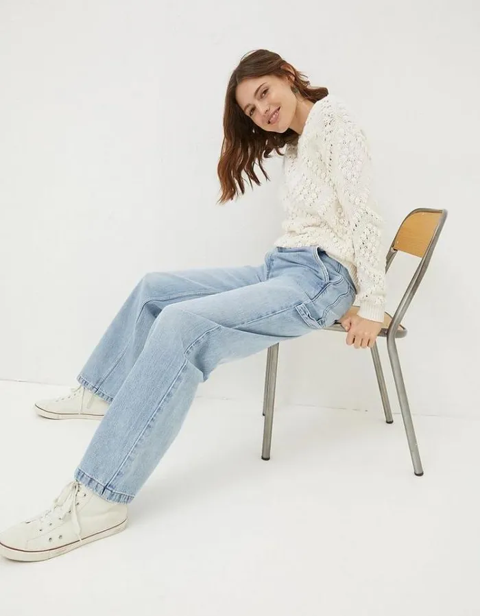 Women FatFace Women039s Sale Caris Carpenter Jeans Light Denim Blue