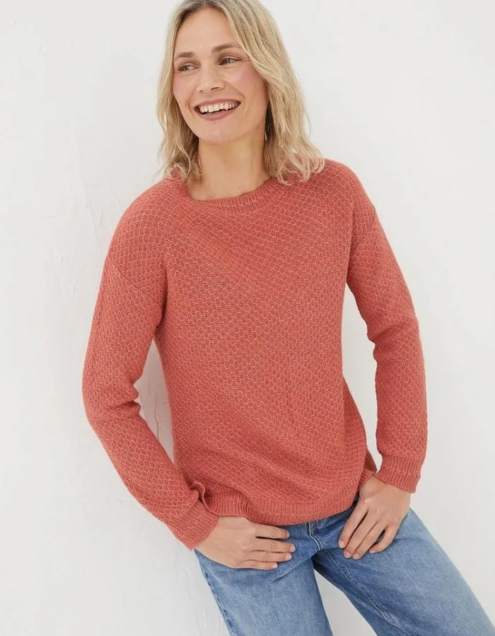 Women FatFace Women039s Sale Ellie Sweater Washed Red