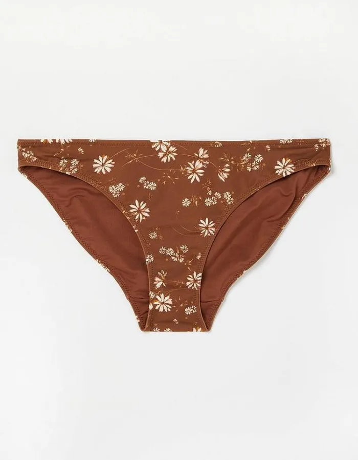 Women FatFace Women039s Sale Floating Daisy Bikini Bottoms Dark Brown