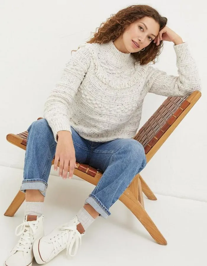 Women FatFace Women039s Sale Nora Craft Sweater Ivory