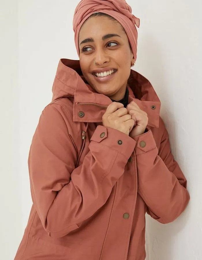 Women FatFace Women039s Sale Taylor Waterproof Jacket Rust Brown