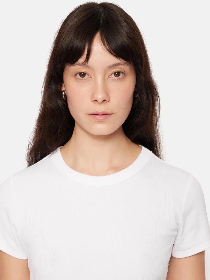 Women Fine Cotton Tee White Jigsaw Shirts and Tops