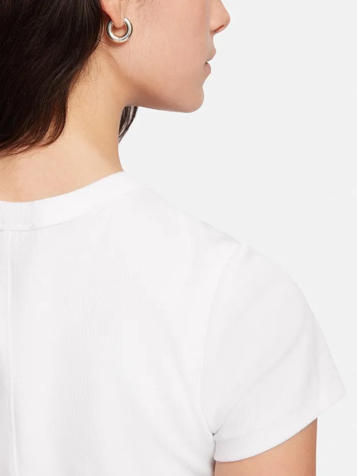 Women Fine Cotton Tee White Jigsaw Shirts and Tops