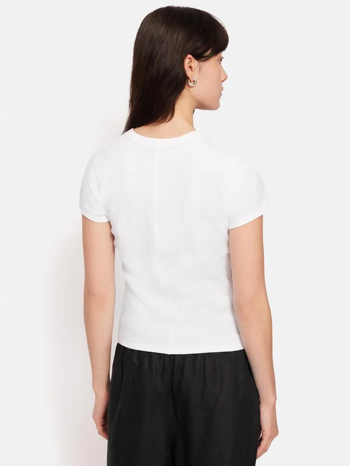 Women Fine Cotton Tee White Jigsaw Shirts and Tops